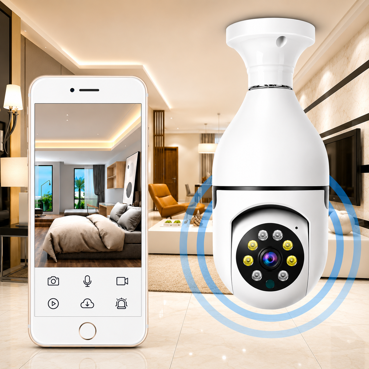 Cámara de Seguridad Full HD Wi-Fi Inteligente 360°