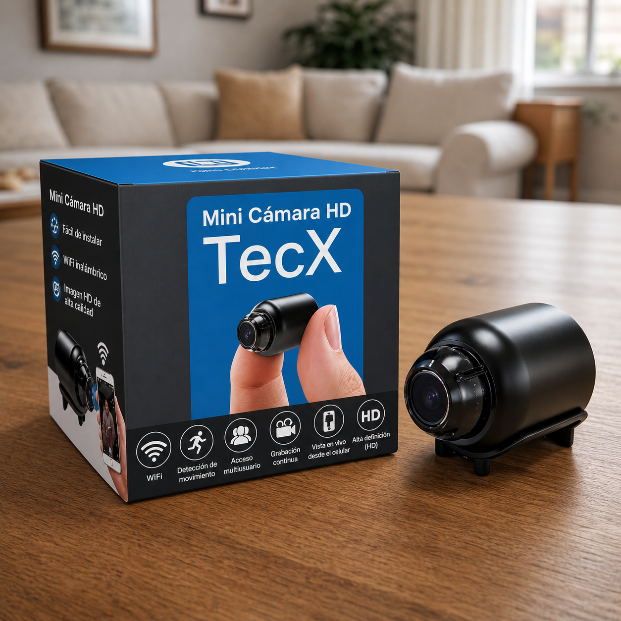 TecX - Minivideocámara de seguridad WiFi Nano Vision HD: inalámbrica y discreta
