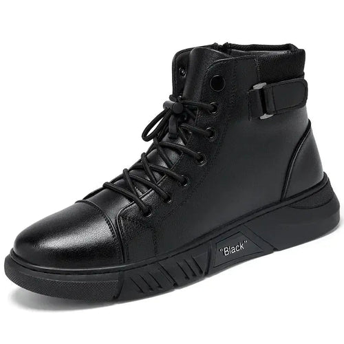 Botas Chukka ortopédicas de piel genuina con forro de borrega para hombre